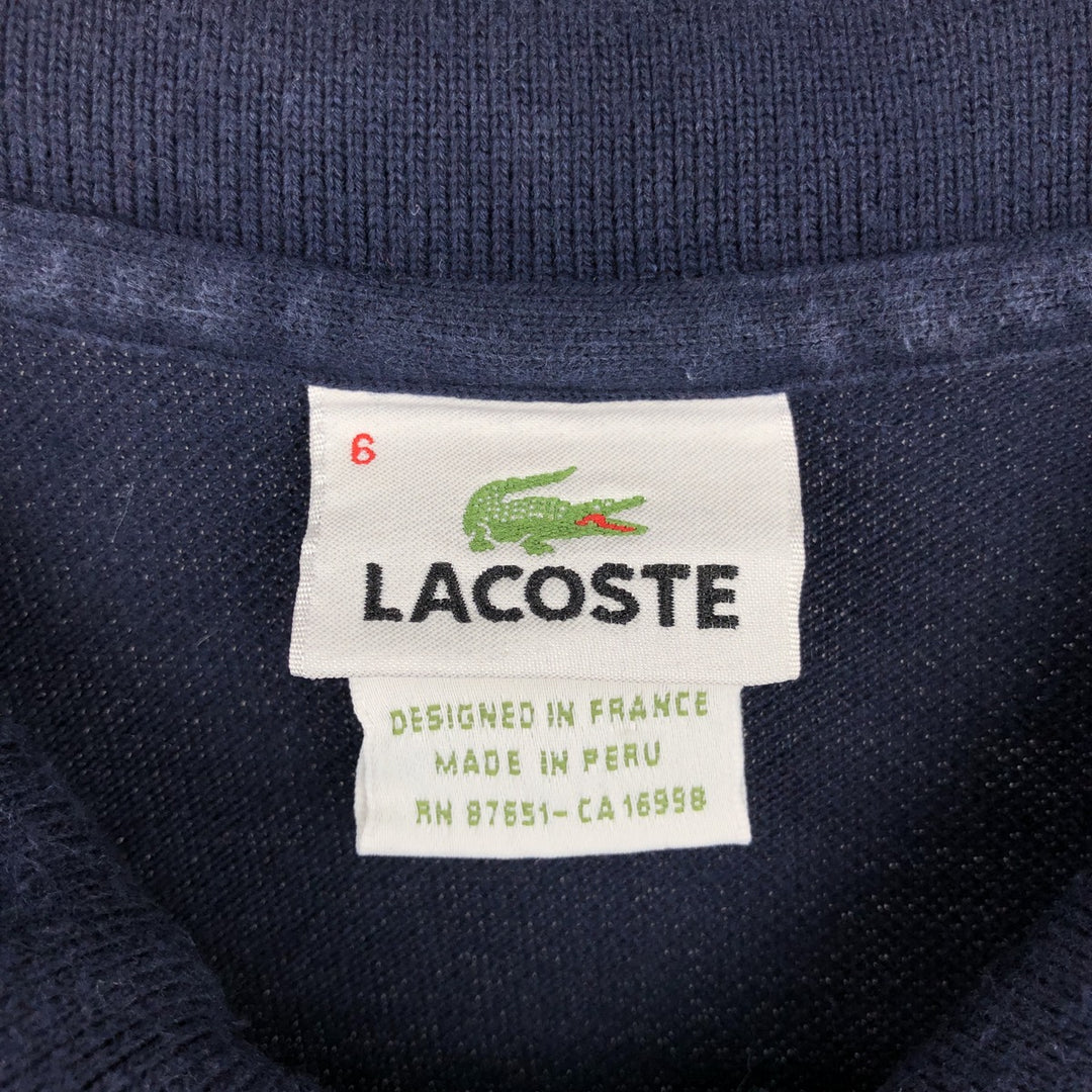 Lacoste LACOSTE French design short sleeve polo shirt size 6 men's XL equivalent cotton navy blue type Vintage Second Hand