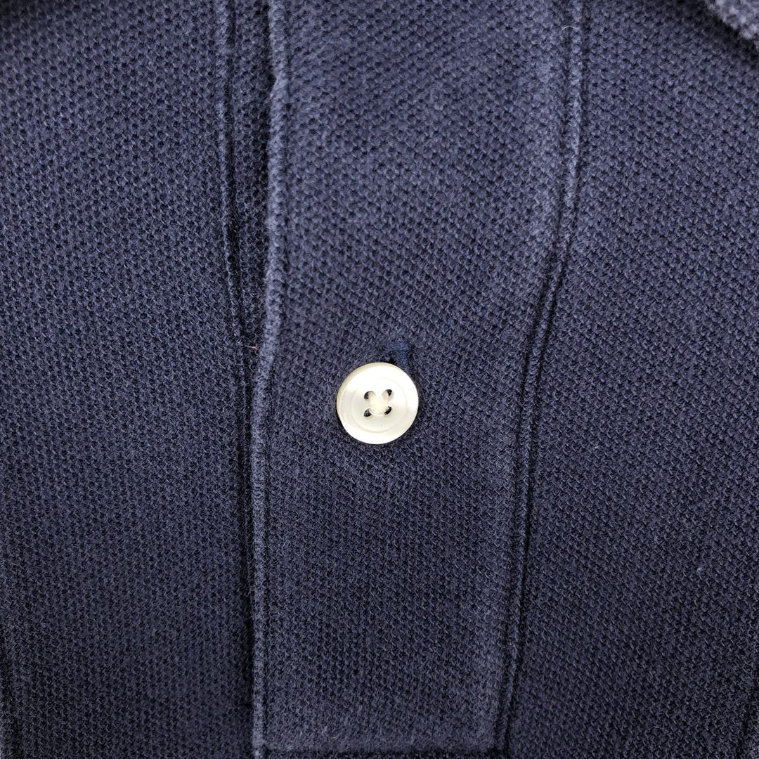 90s-era Lands' End Crazy Pattern Short-Sleeve Polo Shirt, Men's Size XL (Equivalent), Vintage cotton navy blue type Vintage Second Hand