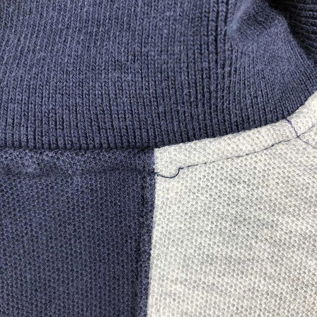 90s-era Lands' End Crazy Pattern Short-Sleeve Polo Shirt, Men's Size XL (Equivalent), Vintage cotton navy blue type Vintage Second Hand