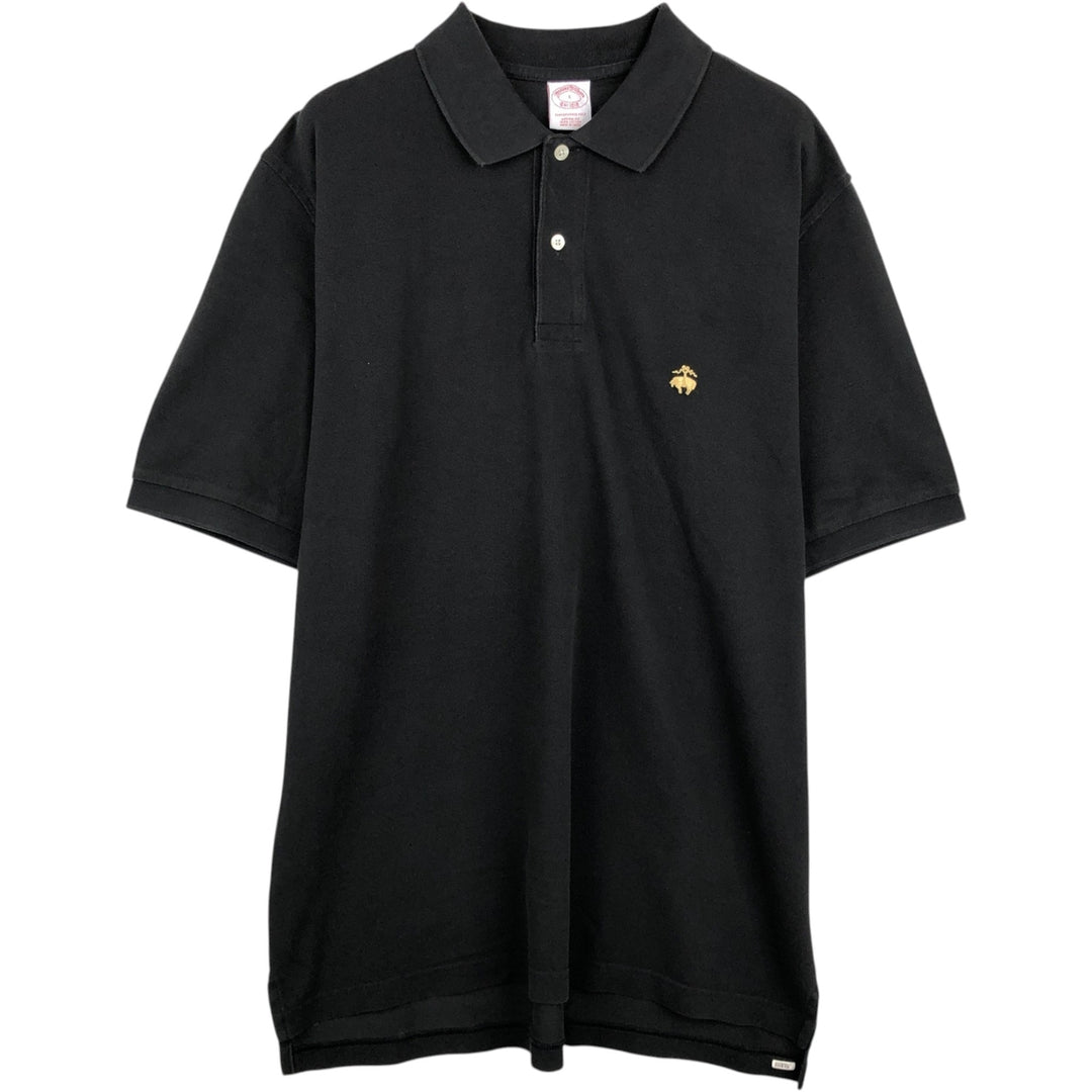 Brooks Brothers Est.1818 Short-Sleeve Polo Shirt, Men's Size L (approx.) cotton black type Vintage Second Hand