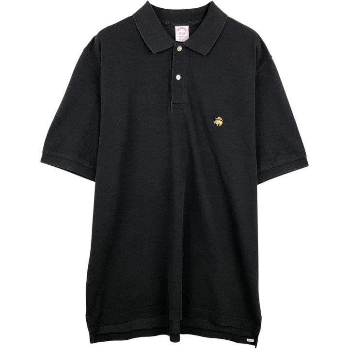 Brooks Brothers Est.1818 Short-Sleeve Polo Shirt, Men's Size L (approx.) cotton black type Vintage Second Hand