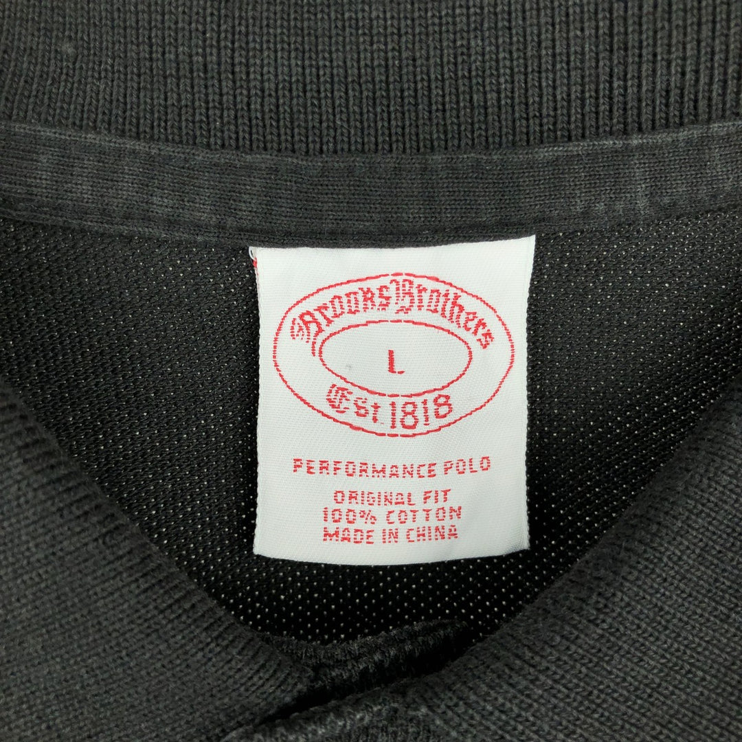 Brooks Brothers Est.1818 Short-Sleeve Polo Shirt, Men's Size L (approx.) cotton black type Vintage Second Hand
