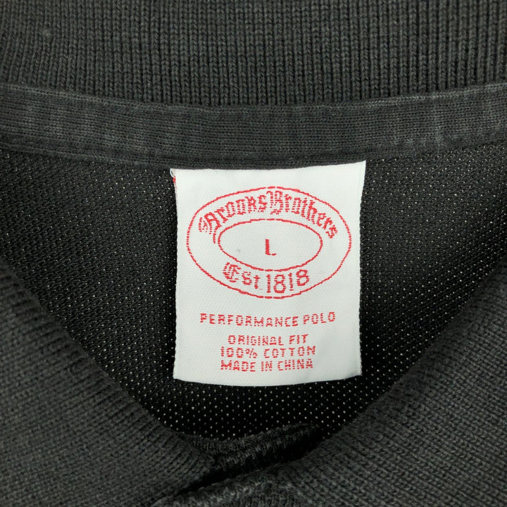 Brooks Brothers Est.1818 Short-Sleeve Polo Shirt, Men's Size L (approx.) cotton black type Vintage Second Hand