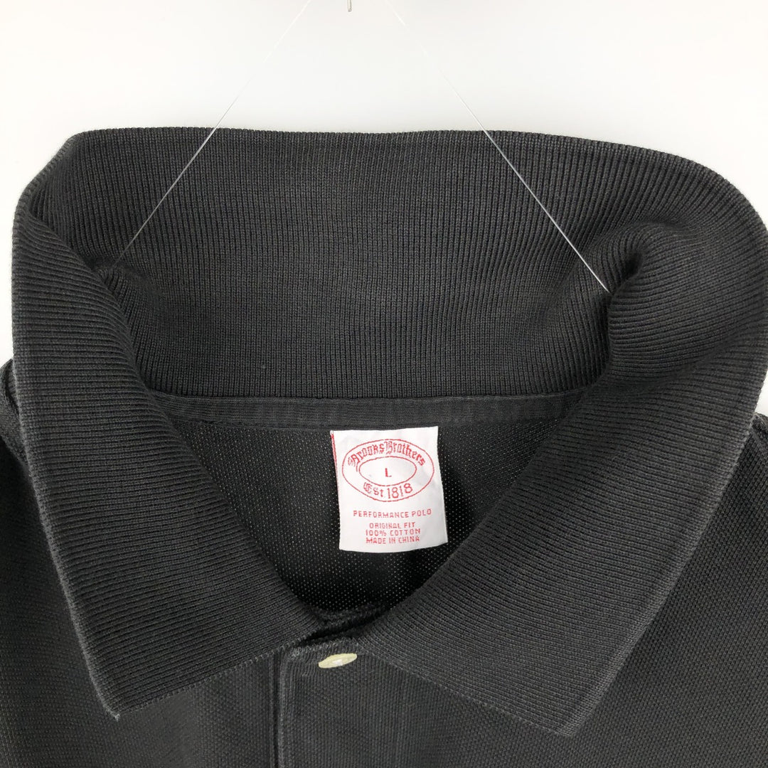 Brooks Brothers Est.1818 Short-Sleeve Polo Shirt, Men's Size L (approx.) cotton black type Vintage Second Hand