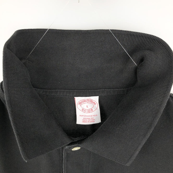 Brooks Brothers Est.1818 Short-Sleeve Polo Shirt, Men's Size L (approx.) cotton black type Vintage Second Hand