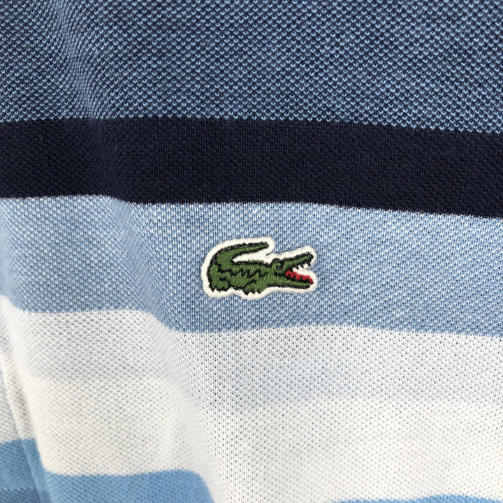 Lacoste LACOSTE French design multi-border short sleeve border polo shirt size 7 men's XXL equivalent cotton navy blue type Vintage Second Hand