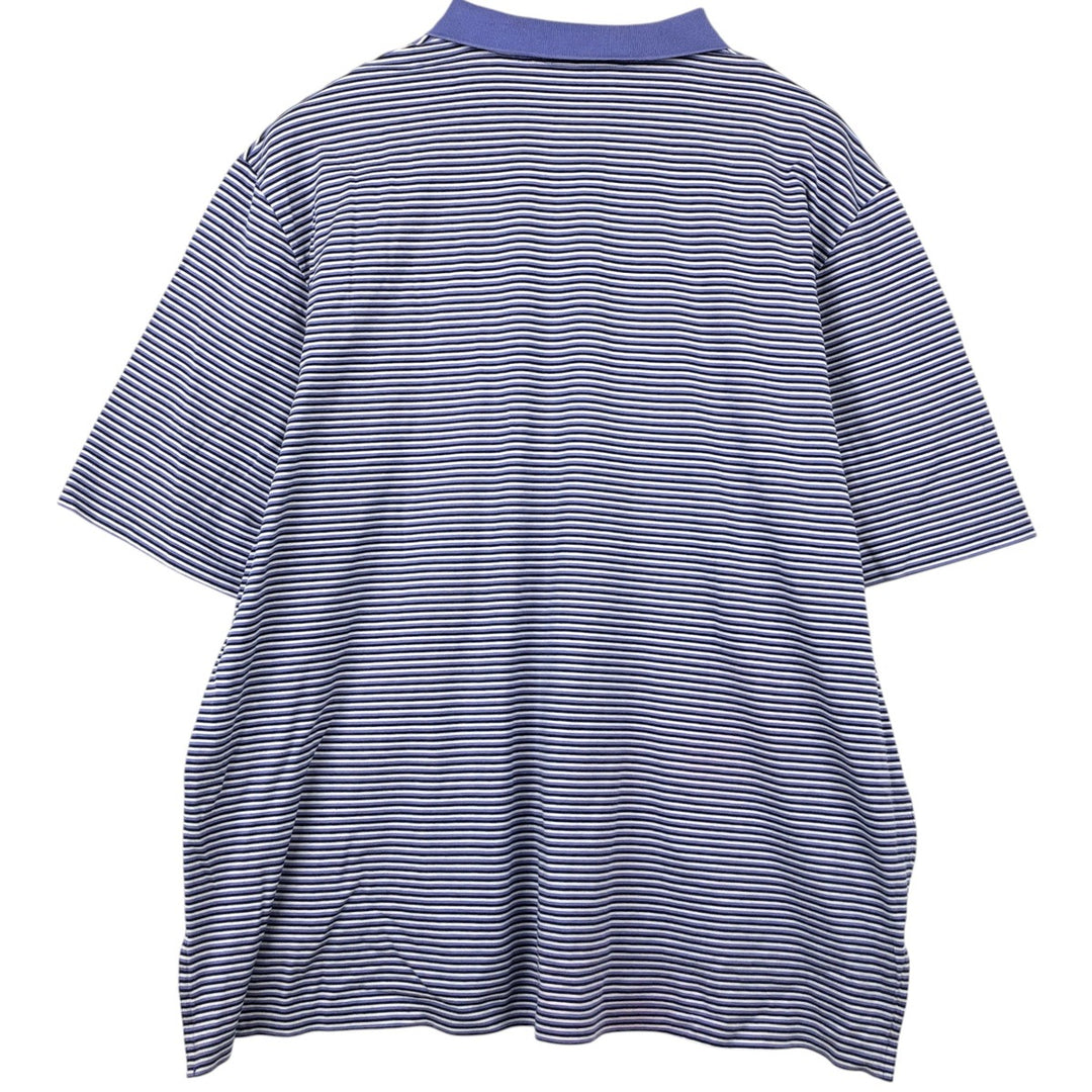 Ralph Lauren POLO GOLF Short Sleeve Striped Polo Shirt Men's XL Pima Cotton Purple type blue-purple Vintage Second Hand