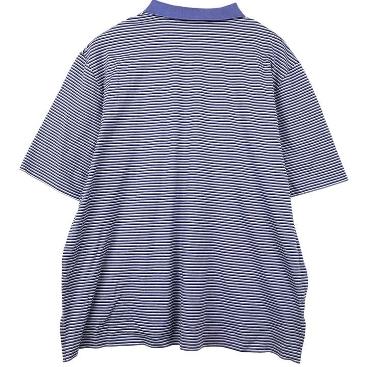 Ralph Lauren POLO GOLF Short Sleeve Striped Polo Shirt Men's XL Pima Cotton Purple type blue-purple Vintage Second Hand
