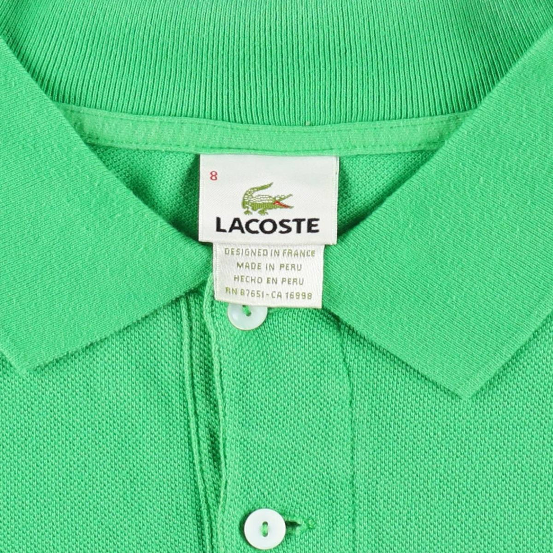 Lacoste LACOSTE French design short sleeve polo shirt size 8, men's XXL equivalent cotton green type Vintage Second Hand