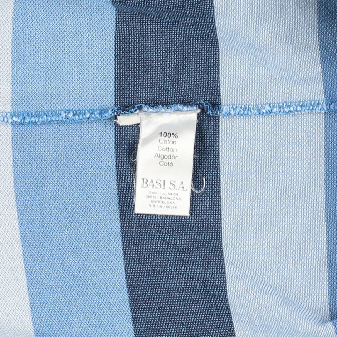 Lacoste Multi-stripe Short-Sleeve Polo Shirt, Size 7 (Men's XXL equivalent) cotton blue type Vintage Second Hand