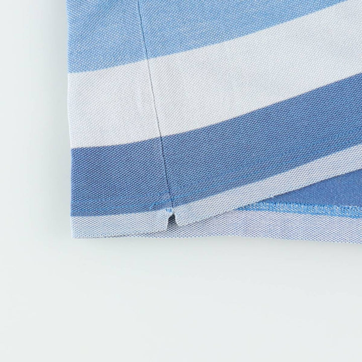 Lacoste Multi-stripe Short-Sleeve Polo Shirt, Size 7 (Men's XXL equivalent) cotton blue type Vintage Second Hand