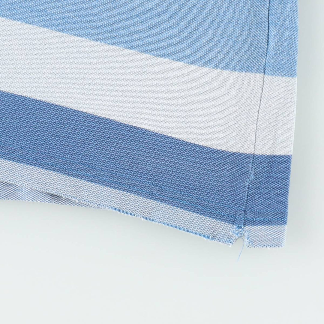 Lacoste Multi-stripe Short-Sleeve Polo Shirt, Size 7 (Men's XXL equivalent) cotton blue type Vintage Second Hand