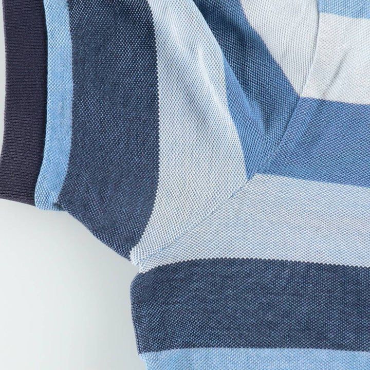Lacoste Multi-stripe Short-Sleeve Polo Shirt, Size 7 (Men's XXL equivalent) cotton blue type Vintage Second Hand