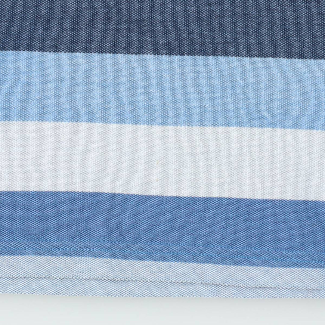 Lacoste Multi-stripe Short-Sleeve Polo Shirt, Size 7 (Men's XXL equivalent) cotton blue type Vintage Second Hand
