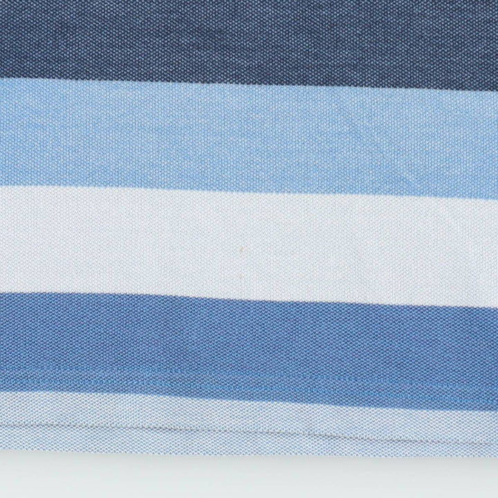 Lacoste Multi-stripe Short-Sleeve Polo Shirt, Size 7 (Men's XXL equivalent) cotton blue type Vintage Second Hand