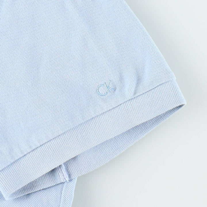 1990'S Calvin Klein short-sleeved polo shirt, men's size L equivalent, vintage. cotton Blue type light blue Vintage Second Hand