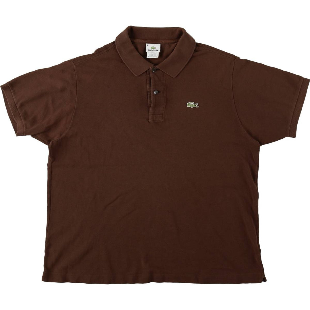 Lacoste LACOSTE French design short sleeve polo shirt size 6 men's XL equivalent cotton brown type Vintage Second Hand