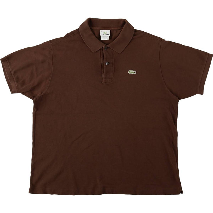Lacoste LACOSTE French design short sleeve polo shirt size 6 men's XL equivalent cotton brown type Vintage Second Hand