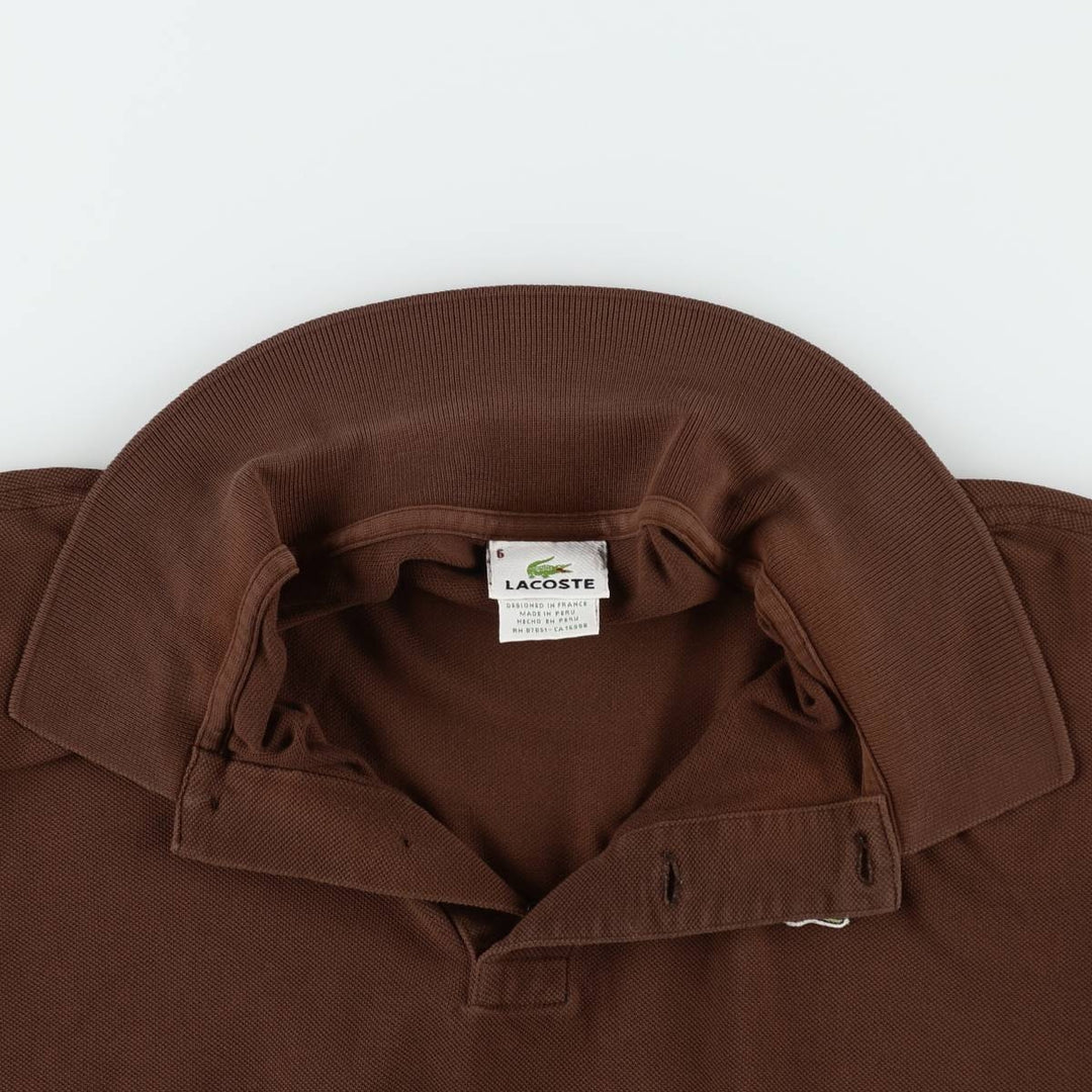 Lacoste LACOSTE French design short sleeve polo shirt size 6 men's XL equivalent cotton brown type Vintage Second Hand