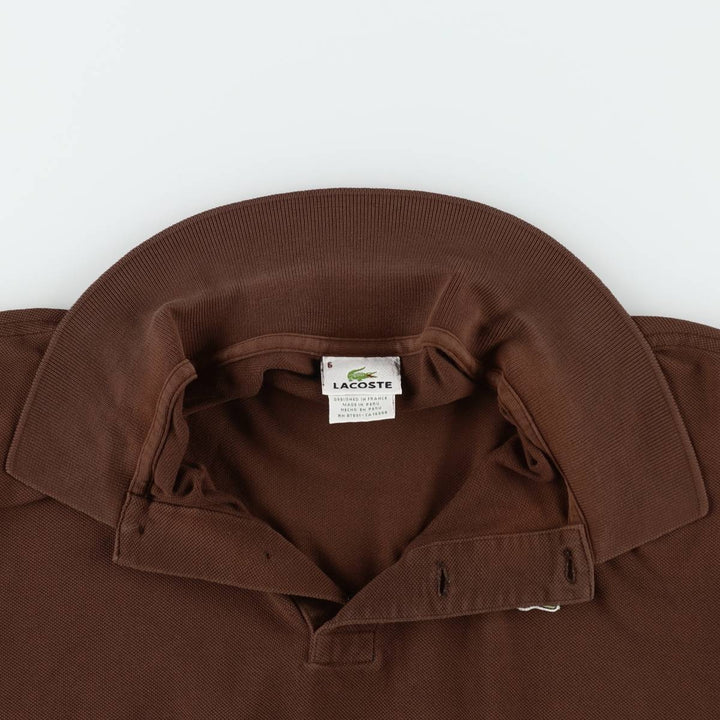 Lacoste LACOSTE French design short sleeve polo shirt size 6 men's XL equivalent cotton brown type Vintage Second Hand
