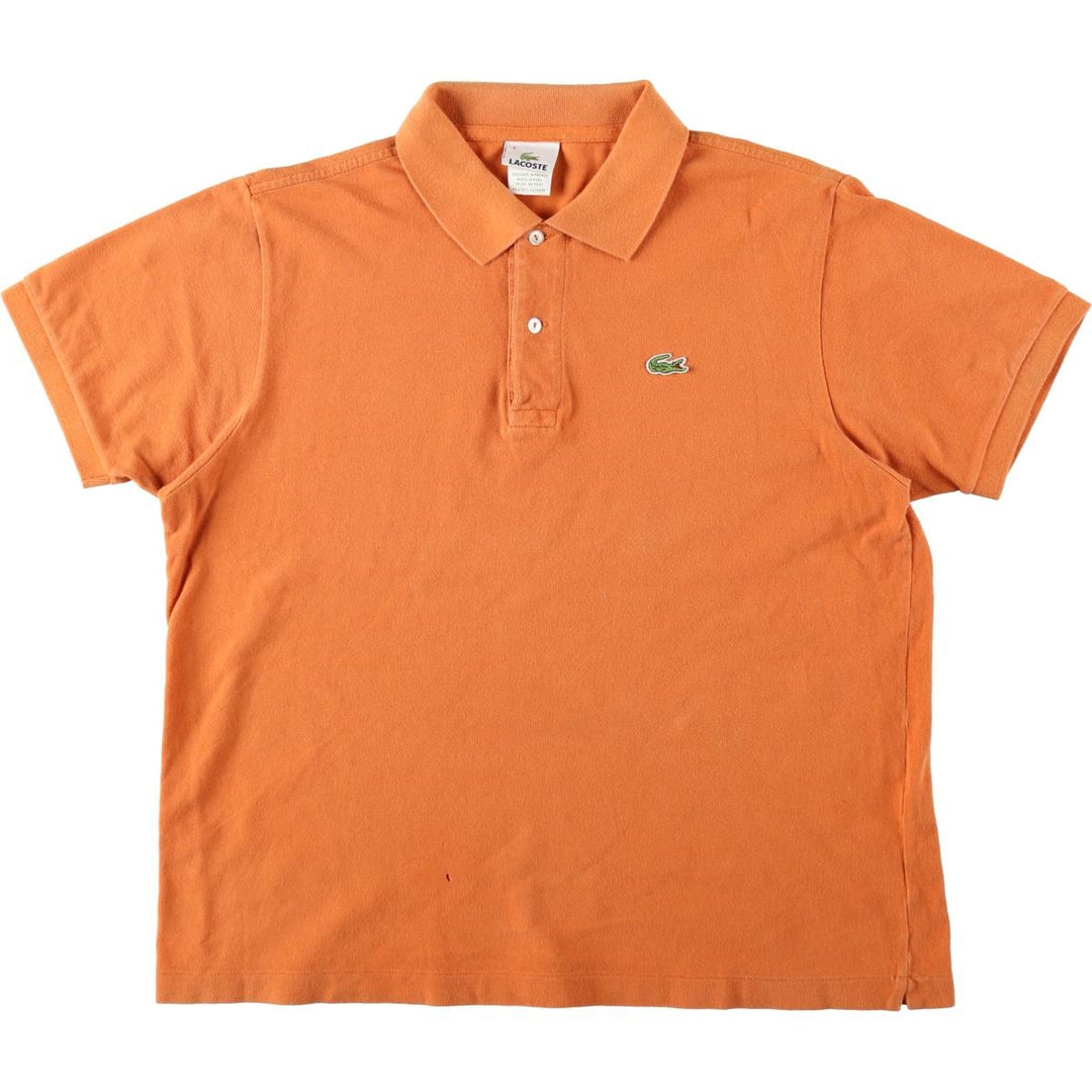 Lacoste LACOSTE French design short sleeve polo shirt No. 7 Men's XXL equivalent cotton brown type Vintage Second Hand