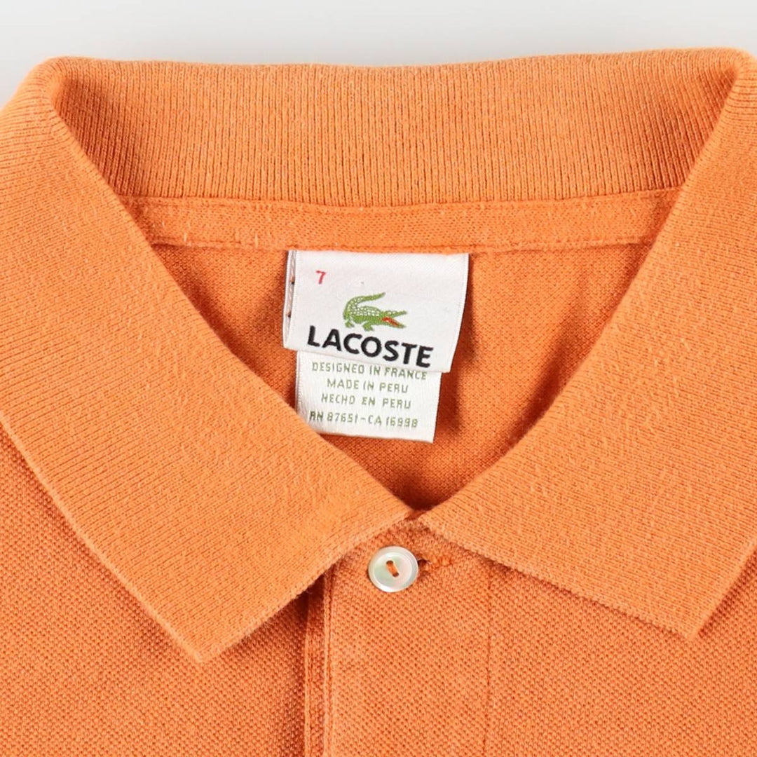 Lacoste LACOSTE French design short sleeve polo shirt No. 7 Men's XXL equivalent cotton brown type Vintage Second Hand