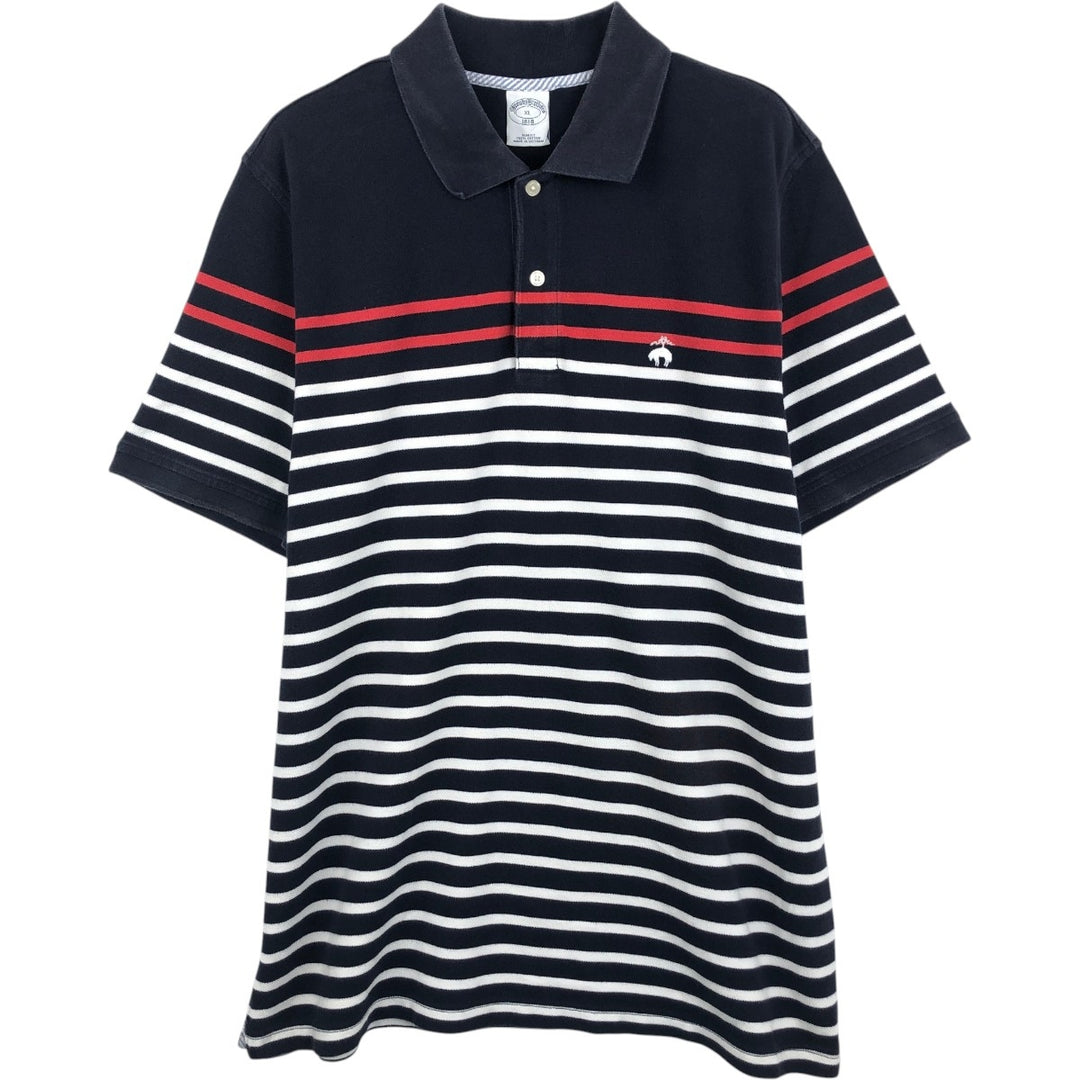 Brooks Brothers 1818 Slim Fit Short-Sleeve Polo Shirt, Men's Size XL (approx.) cotton navy blue type Vintage Second Hand