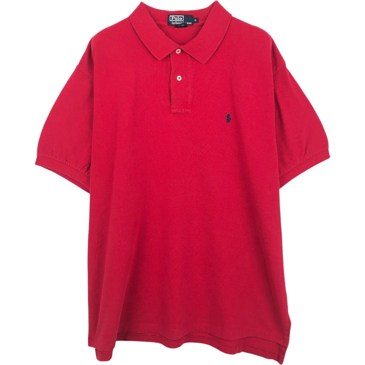 Ralph Lauren POLO by Ralph Lauren short sleeve polo shirt, men's XL size cotton red type Vintage Second Hand
