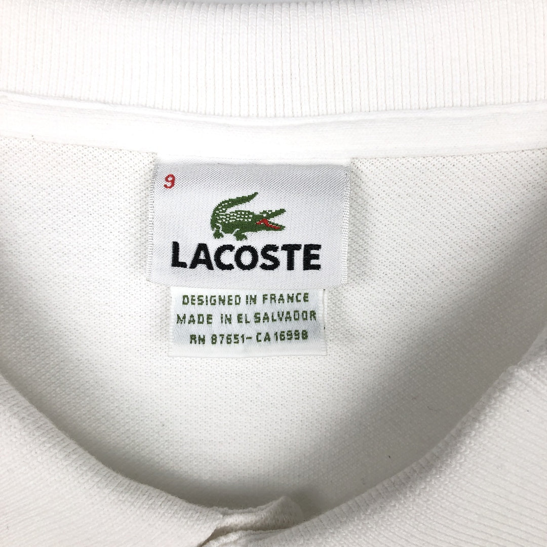 Large size Lacoste short-sleeved polo shirt (French design), size 9, equivalent to men's XXXL. cotton white type Vintage Second Hand