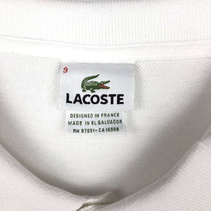 Large size Lacoste short-sleeved polo shirt (French design), size 9, equivalent to men's XXXL. cotton white type Vintage Second Hand