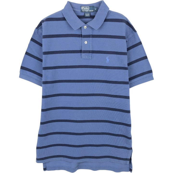 Ralph Lauren POLO by Ralph Lauren short sleeve striped polo shirt, size S for men cotton navy blue type Vintage Second Hand