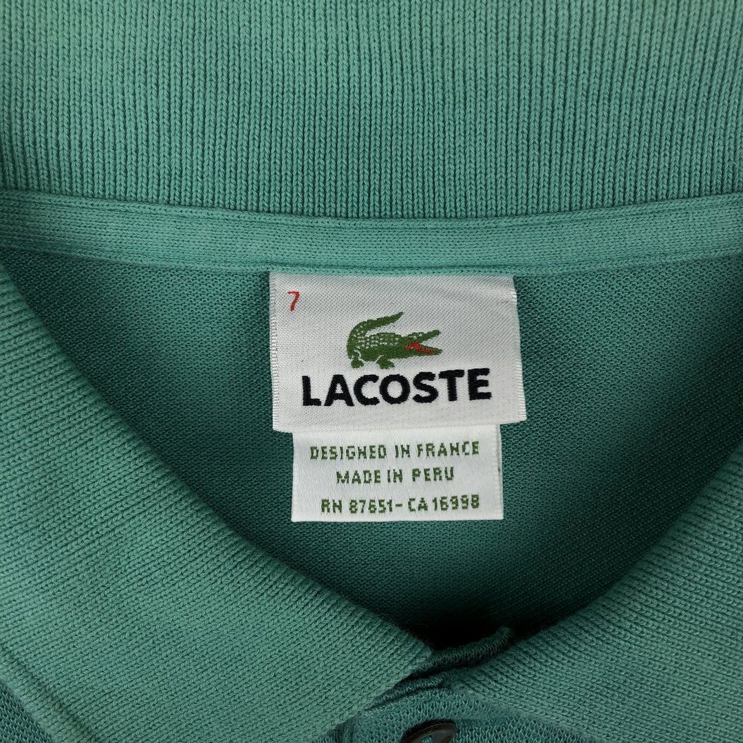 Lacoste LACOSTE French design short sleeve polo shirt No. 7 Men's XXL equivalent cotton green type Vintage Second Hand
