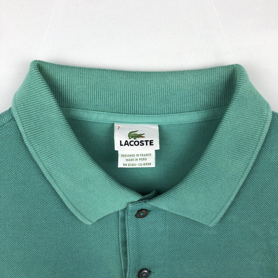 Lacoste LACOSTE French design short sleeve polo shirt No. 7 Men's XXL equivalent cotton green type Vintage Second Hand