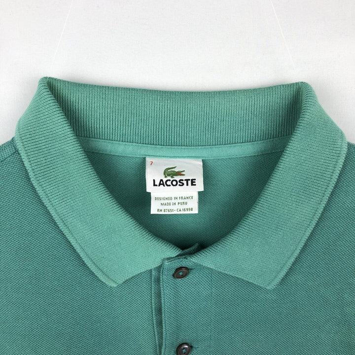 Lacoste LACOSTE French design short sleeve polo shirt No. 7 Men's XXL equivalent cotton green type Vintage Second Hand