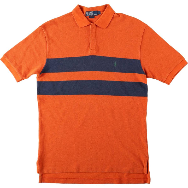 Ralph Lauren POLO by Ralph Lauren CUSTOM FIT short sleeve polo shirt, men's size L cotton orange type Vintage Second Hand