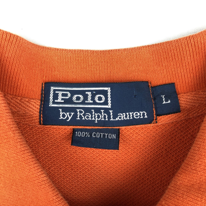 Ralph Lauren POLO by Ralph Lauren CUSTOM FIT short sleeve polo shirt, men's size L cotton orange type Vintage Second Hand
