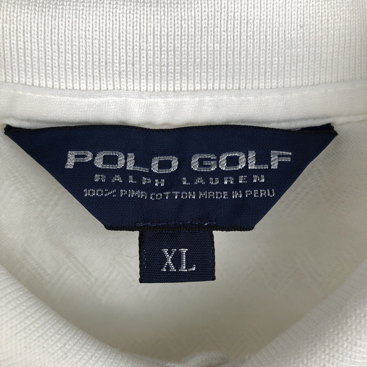 Ralph Lauren POLO GOLF Short Sleeve Polo Shirt Men's XL Pima Cotton white type Vintage Second Hand