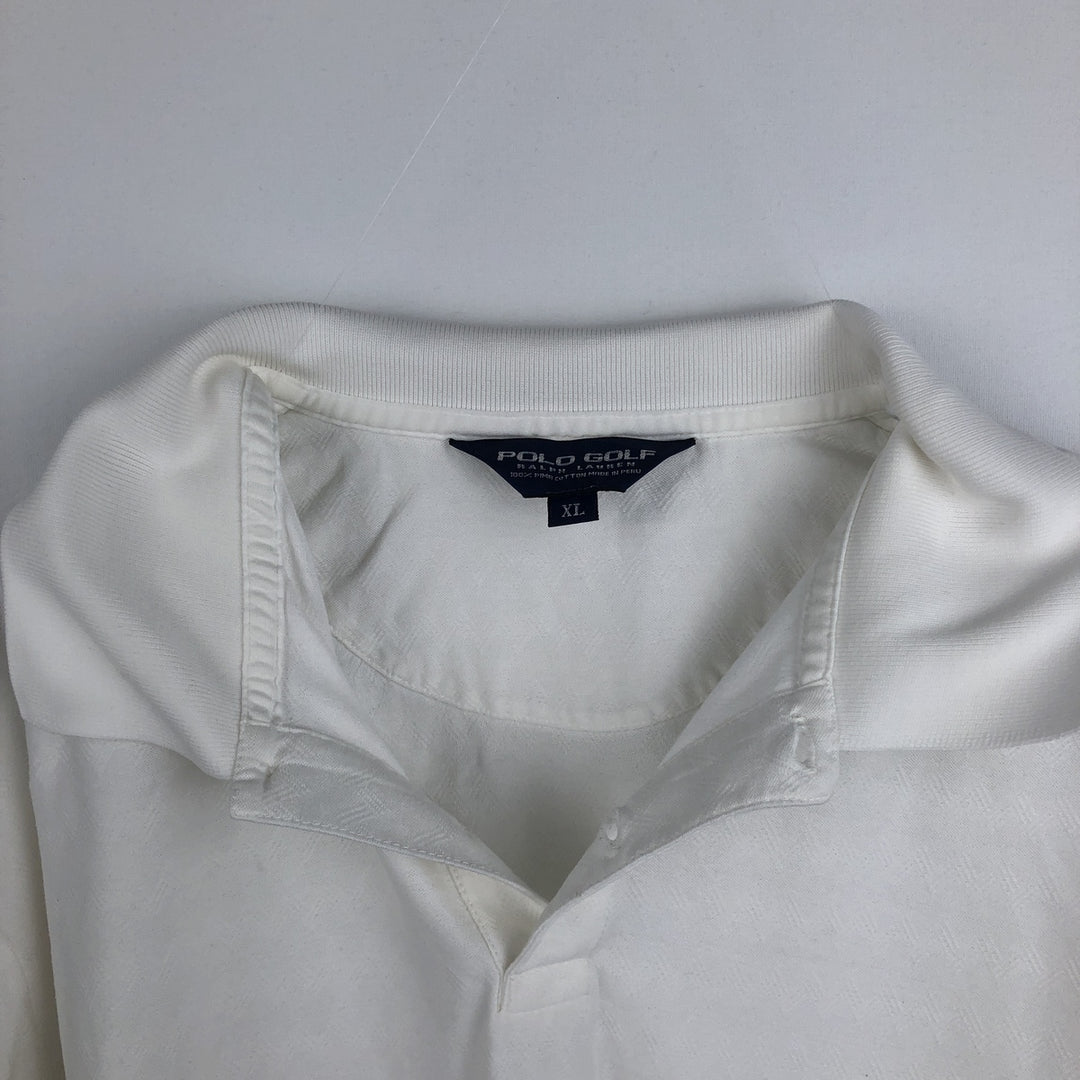 Ralph Lauren POLO GOLF Short Sleeve Polo Shirt Men's XL Pima Cotton white type Vintage Second Hand