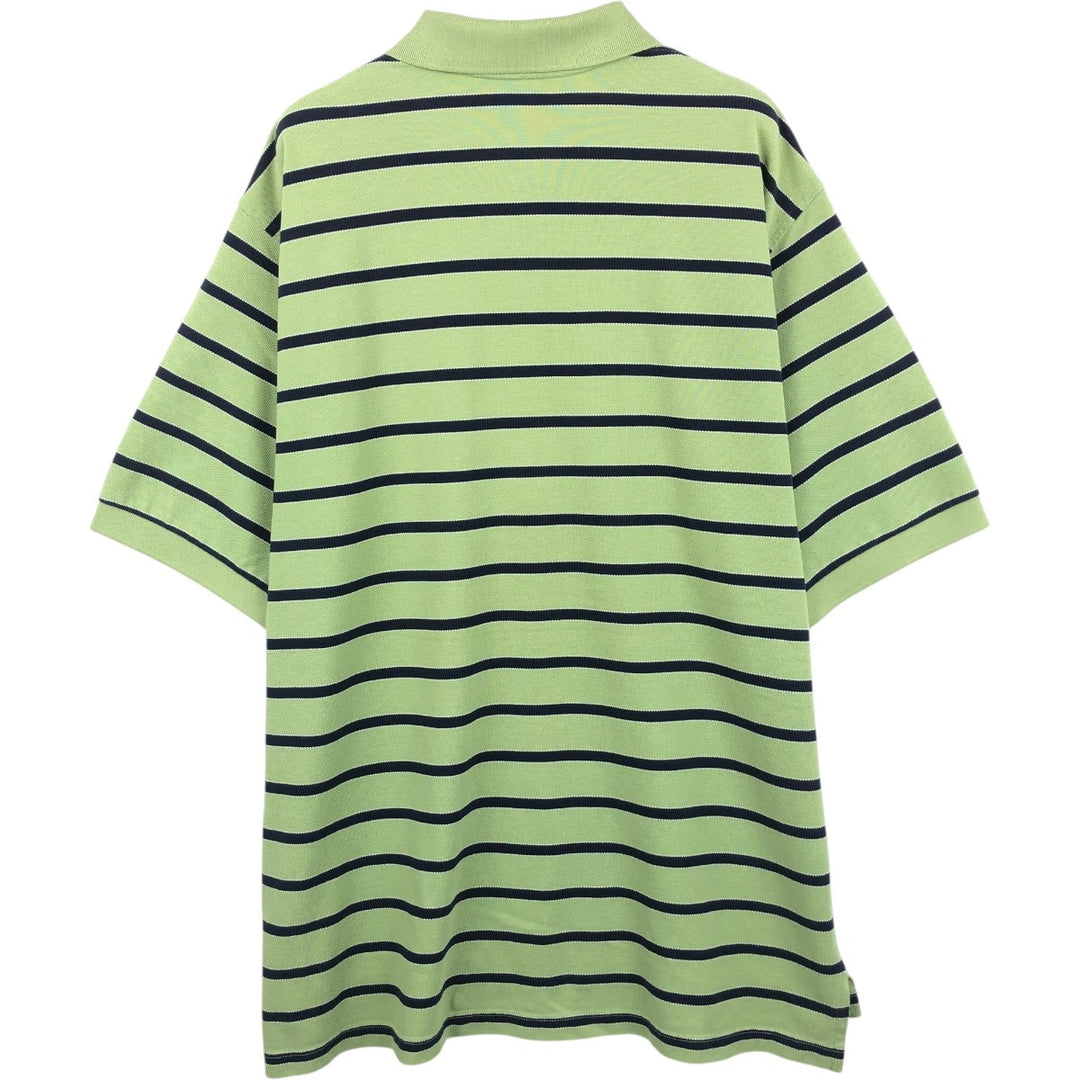 Brooks Brothers Short-Sleeve Striped Polo Shirt, Men's Size XL (approx.) cotton green type yellow green Vintage Second Hand