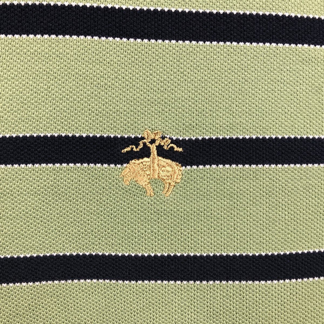 Brooks Brothers Short-Sleeve Striped Polo Shirt, Men's Size XL (approx.) cotton green type yellow green Vintage Second Hand