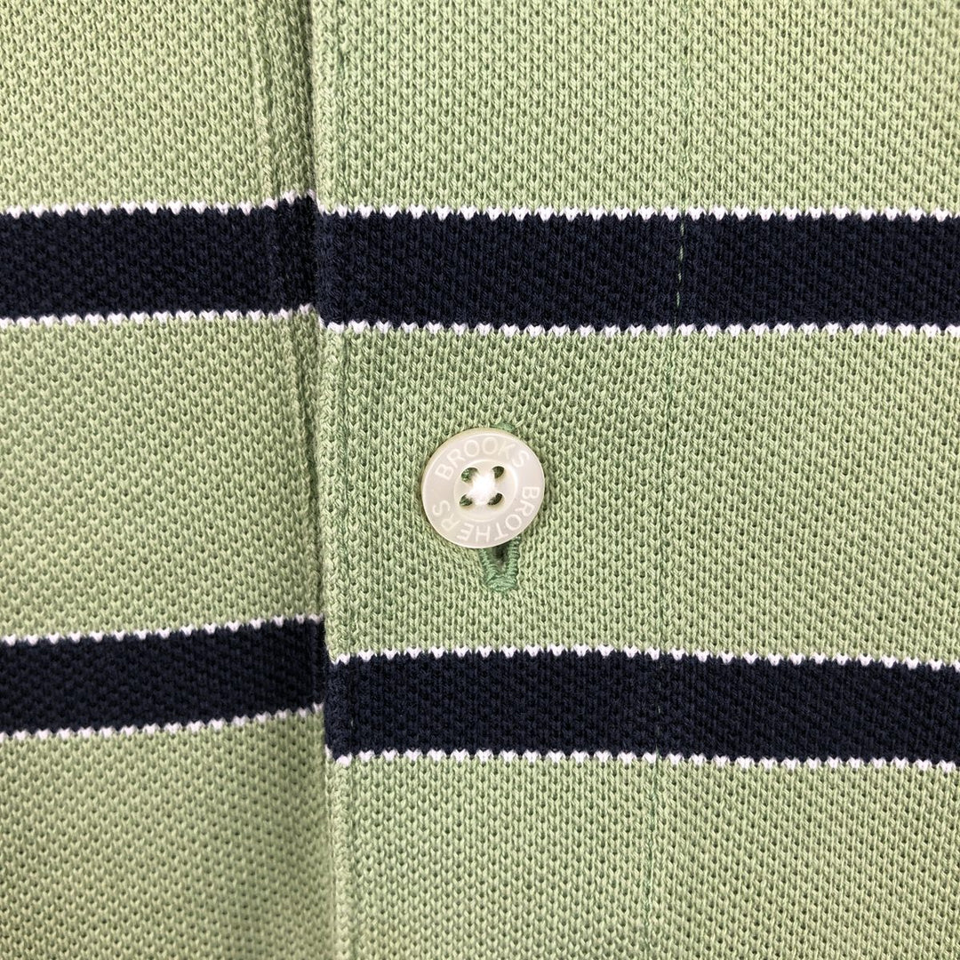 Brooks Brothers Short-Sleeve Striped Polo Shirt, Men's Size XL (approx.) cotton green type yellow green Vintage Second Hand