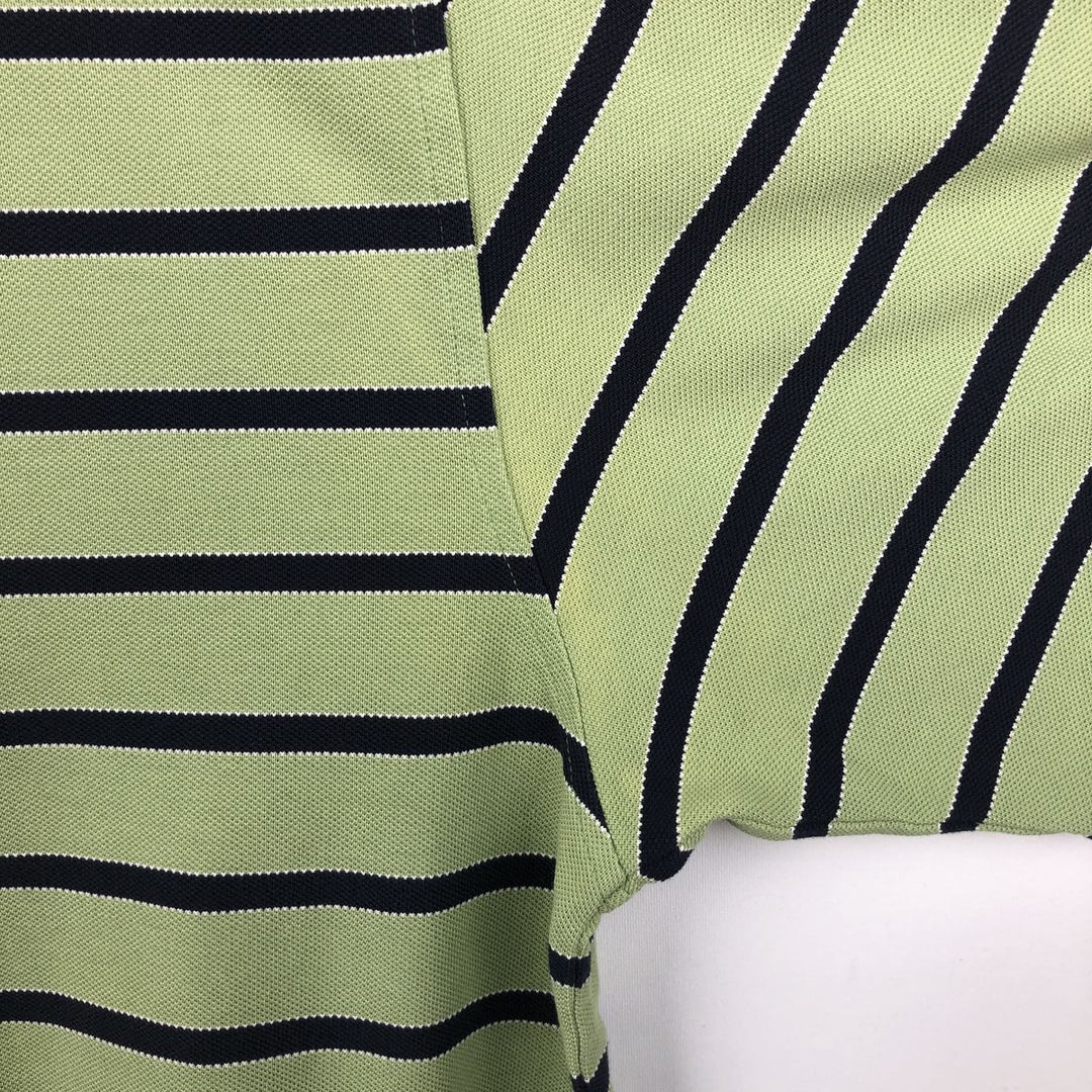 Brooks Brothers Short-Sleeve Striped Polo Shirt, Men's Size XL (approx.) cotton green type yellow green Vintage Second Hand