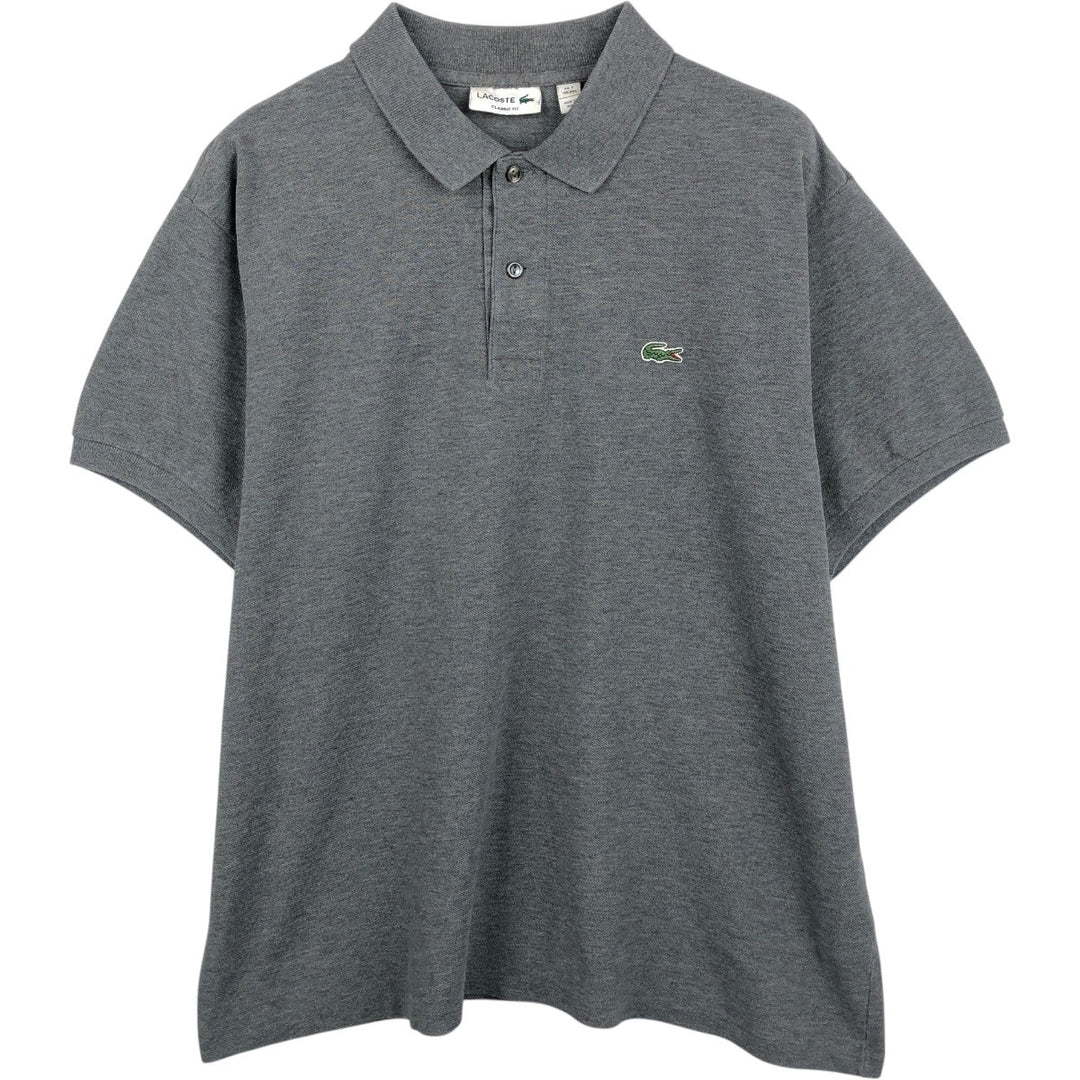 Lacoste Classic Fit short sleeve polo shirt for men, equivalent to XXL cotton gray type Vintage Second Hand