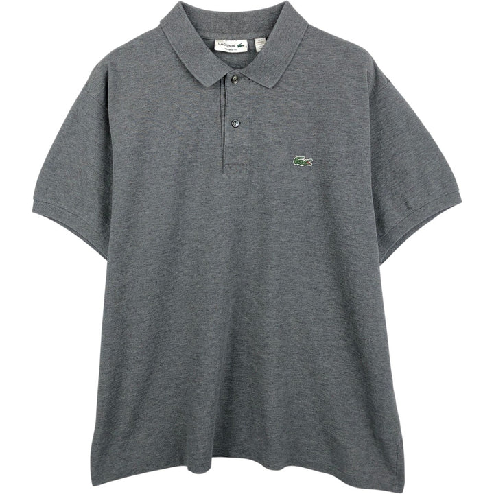 Lacoste Classic Fit short sleeve polo shirt for men, equivalent to XXL cotton gray type Vintage Second Hand