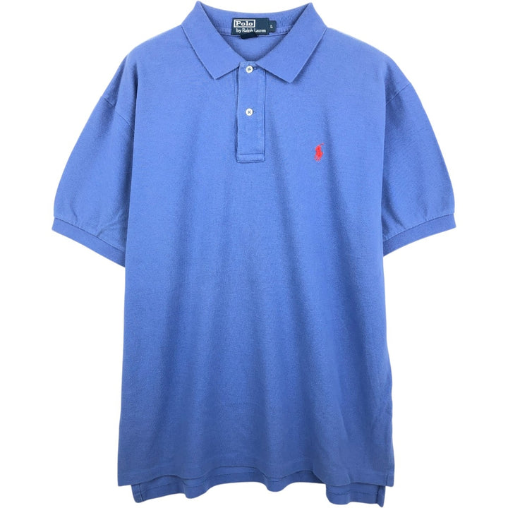 Ralph Lauren POLO by Ralph Lauren short sleeve polo shirt, men's size L cotton Blue type light blue Vintage Second Hand
