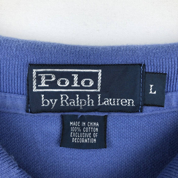 Ralph Lauren POLO by Ralph Lauren short sleeve polo shirt, men's size L cotton Blue type light blue Vintage Second Hand