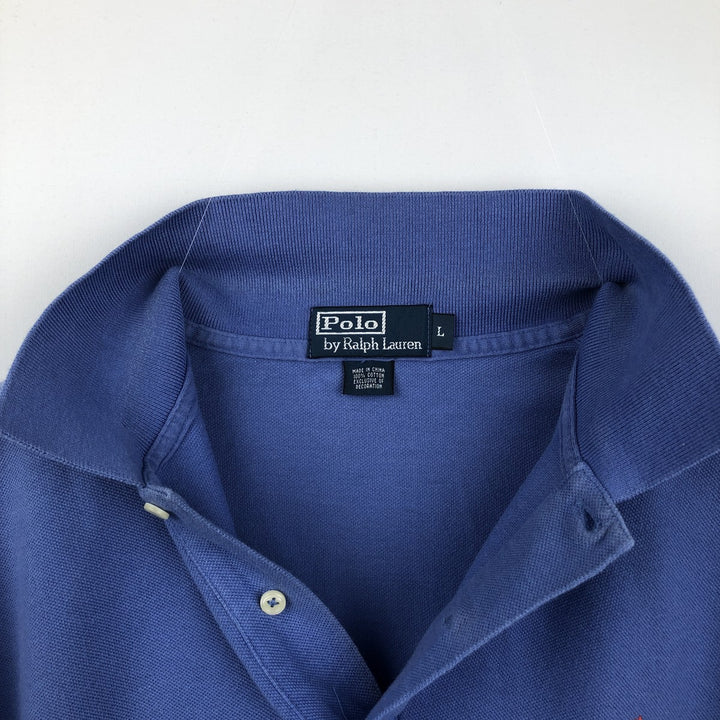 Ralph Lauren POLO by Ralph Lauren short sleeve polo shirt, men's size L cotton Blue type light blue Vintage Second Hand