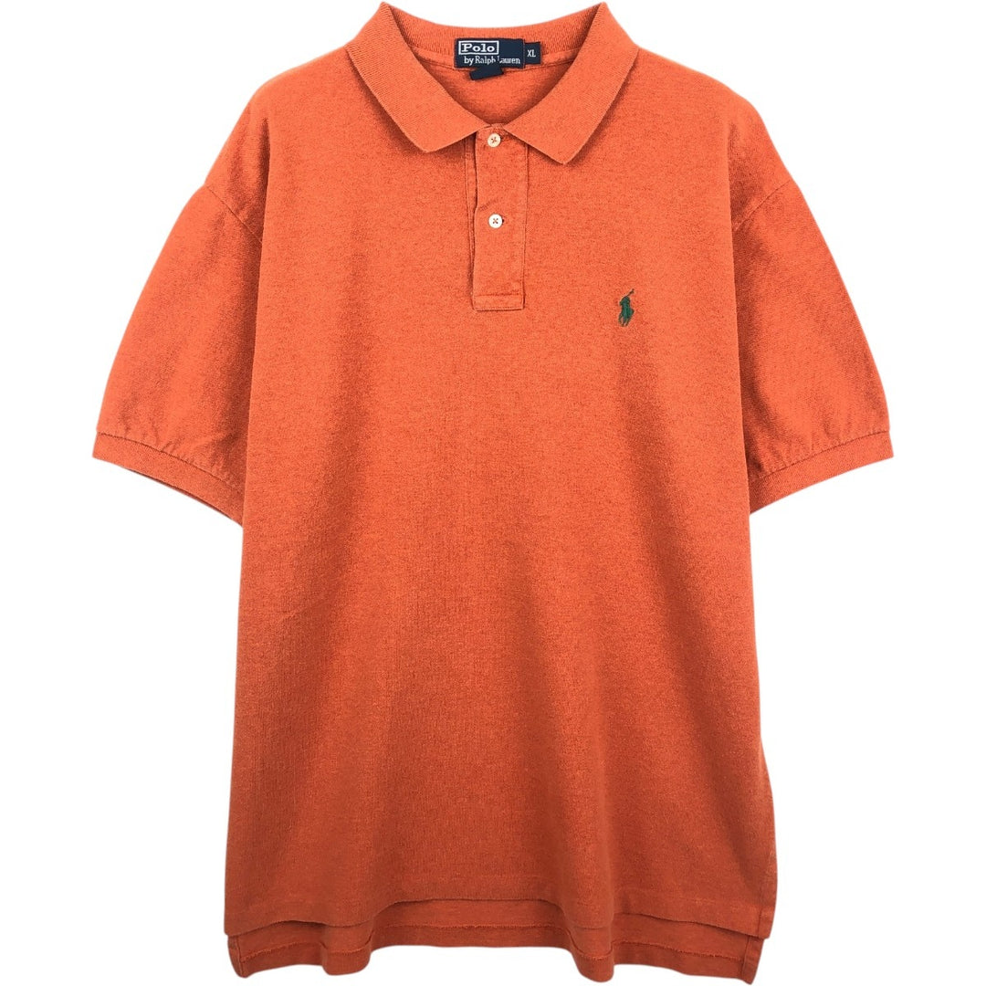Ralph Lauren POLO by Ralph Lauren short sleeve polo shirt, men's XL size cotton orange type Vintage Second Hand