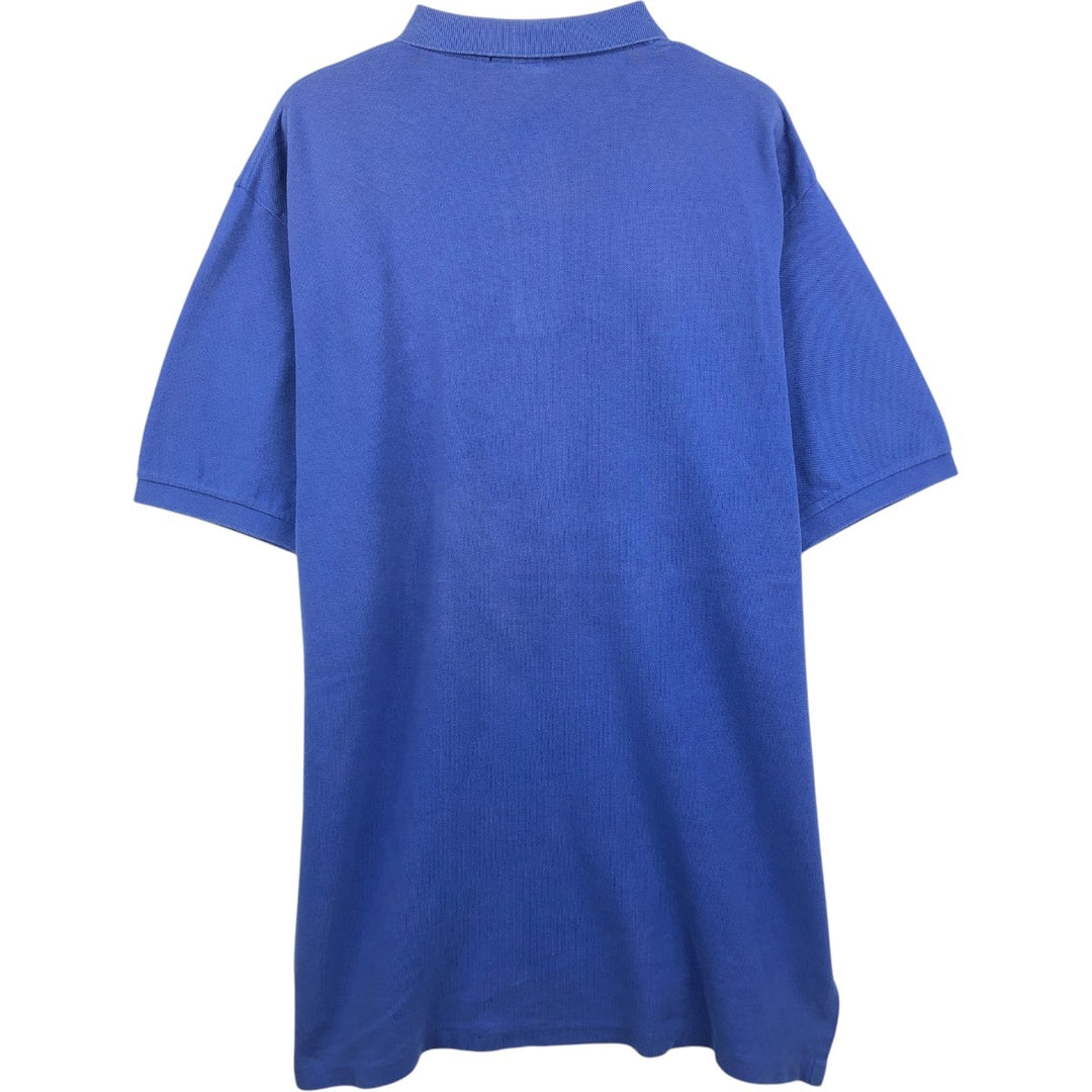 Ralph Lauren POLO by Ralph Lauren short sleeve polo shirt, men's XL size cotton blue type Vintage Second Hand
