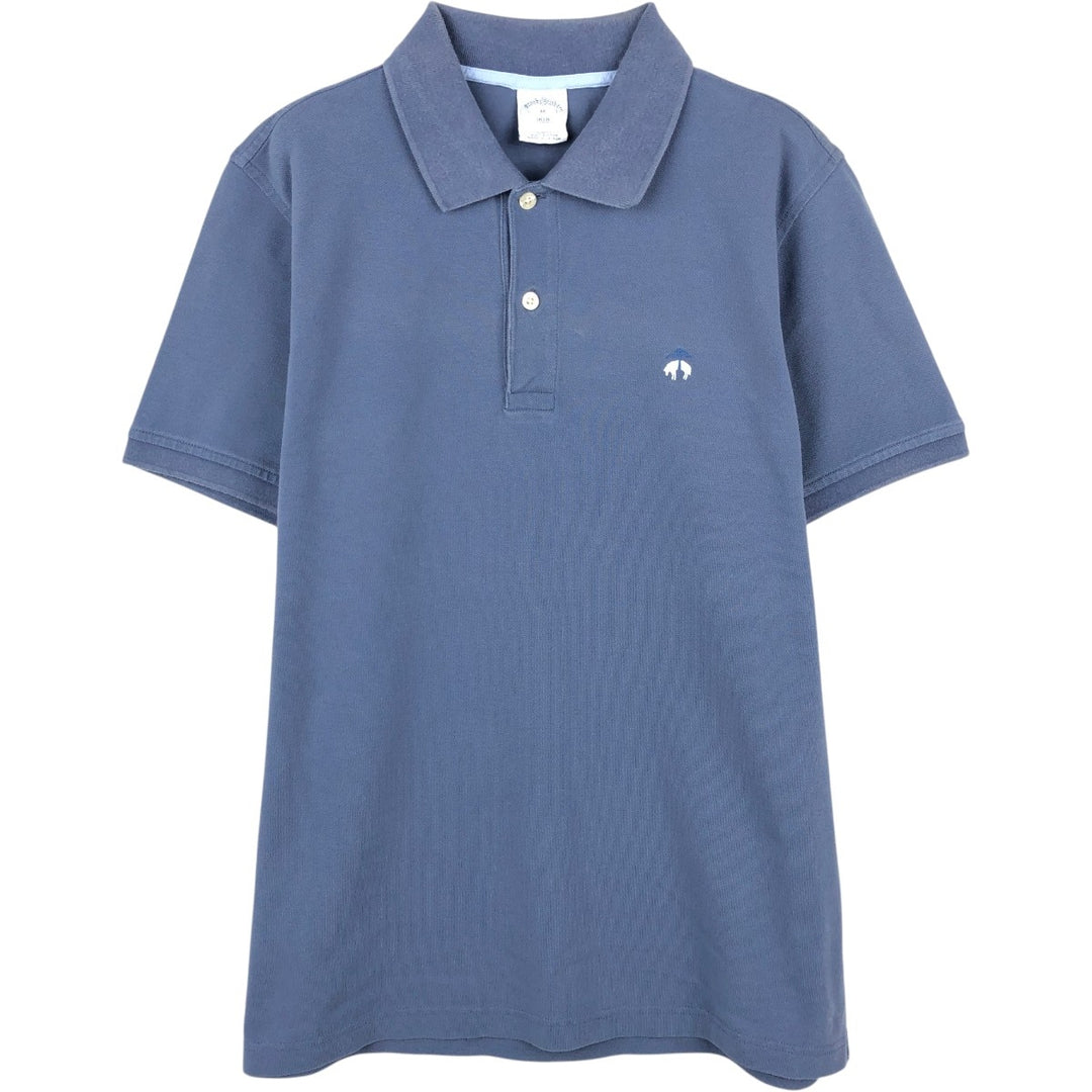 Brooks Brothers 1818 Short-Sleeve Polo Shirt, Men's Size M (approx.) cotton Blue type light blue Vintage Second Hand